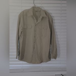 L.L. Bean Men's button down beige shirt size large